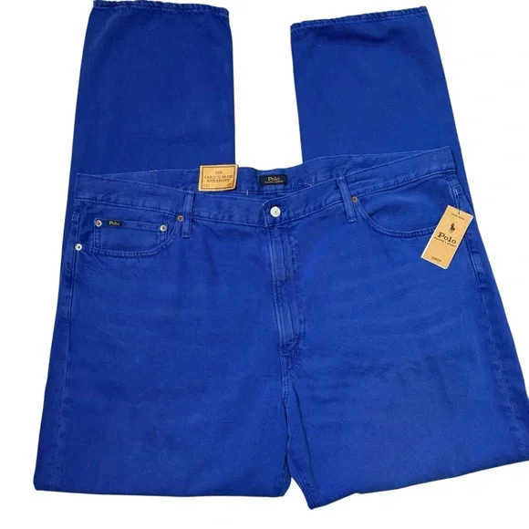 NWT New $138 Polo Ralph Lauren Varick Slim Straight Blue Jeans Size 44 x 36